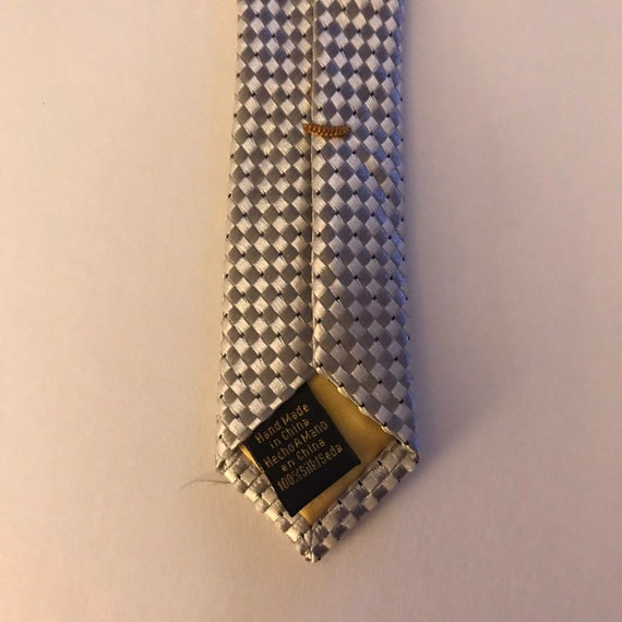 Vintage Donald J. Trump Gray Checked Tie - image 7