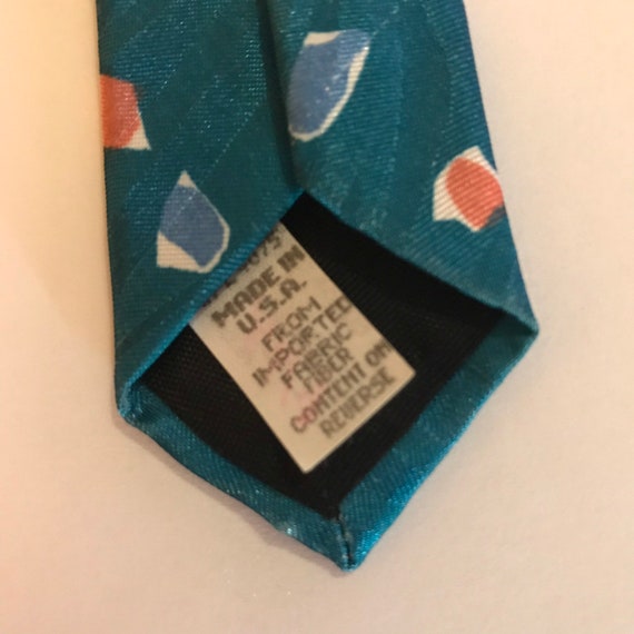 Vintage Oscar de la Renta Turquoise Tie - image 5