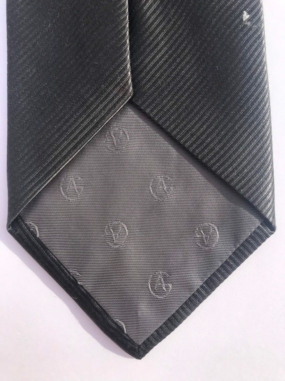 Vintage Giorgio Armani Tie - Dark Gray and Black … - image 4