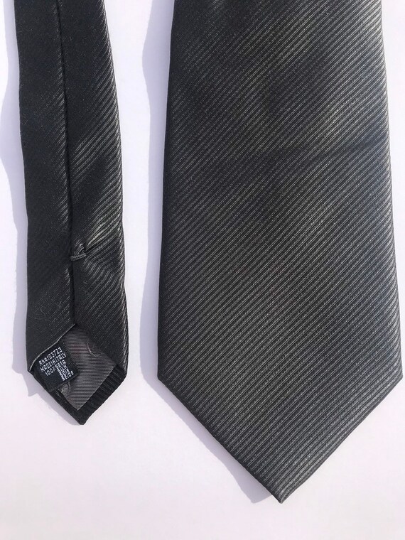 Vintage Giorgio Armani Tie - Dark Gray and Black … - image 2