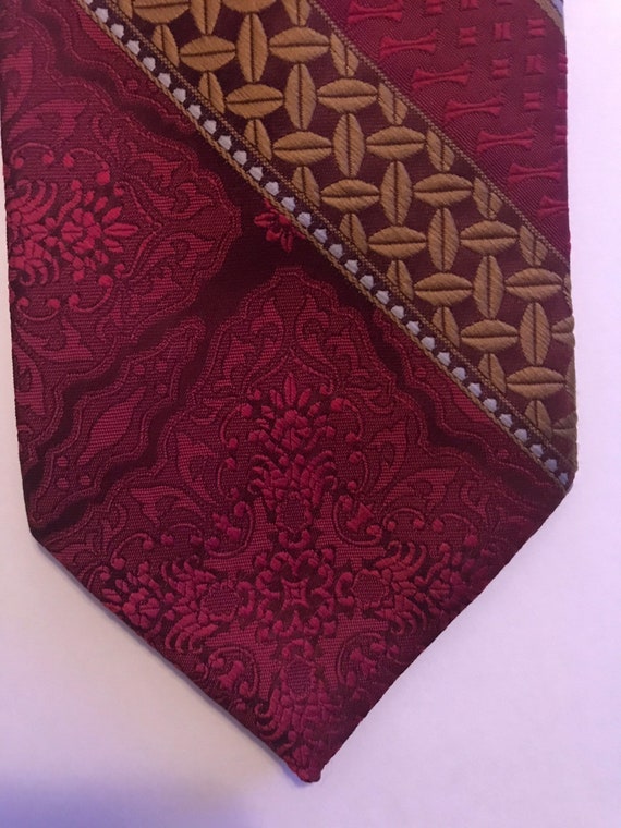 Vintage Wembley Red Striped Paisley Tie - image 1