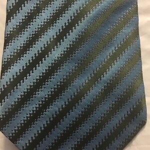 Vintage Ben Sherman Striped 100% Silk Tie ~ Blue & Brown * 65" x 3.75" image 3