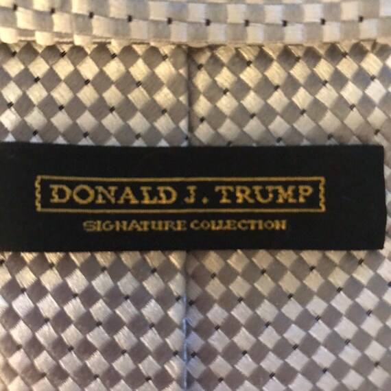 Vintage Donald J. Trump Gray Checked Tie - image 6