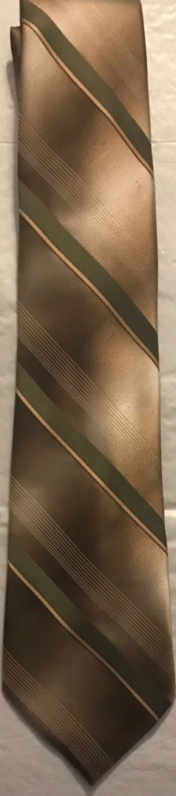 Vintage Tie ~ Wembley ~ Brown, Gold, Green, White