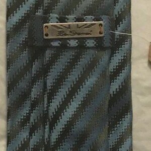 Vintage Ben Sherman Striped 100% Silk Tie ~ Blue & Brown * 65" x 3.75" image 2