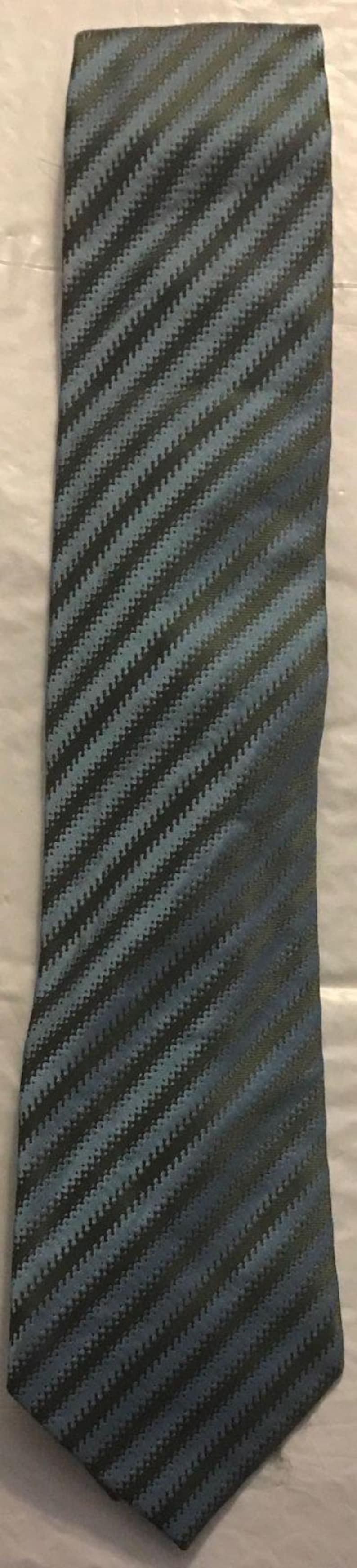 Vintage Ben Sherman Striped 100% Silk Tie ~ Blue & Brown * 65" x 3.75" image 1