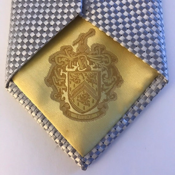 Vintage Donald J. Trump Gray Checked Tie - image 3