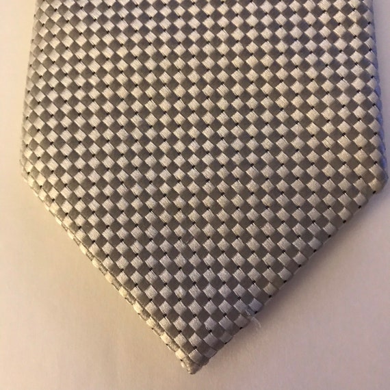 Vintage Donald J. Trump Gray Checked Tie - image 2