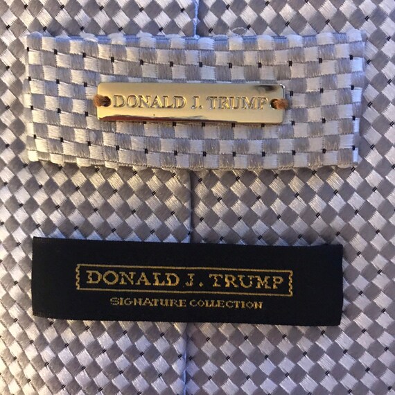 Vintage Donald J. Trump Gray Checked Tie - image 5