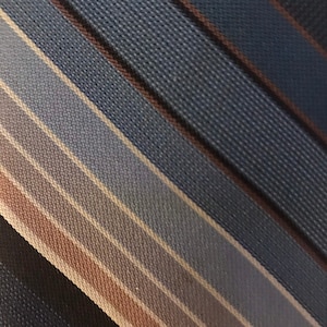 Vintage Wembley Blue Brown Striped Skinny Tie