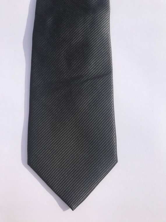 Vintage Giorgio Armani Tie - Dark Gray and Black … - image 1