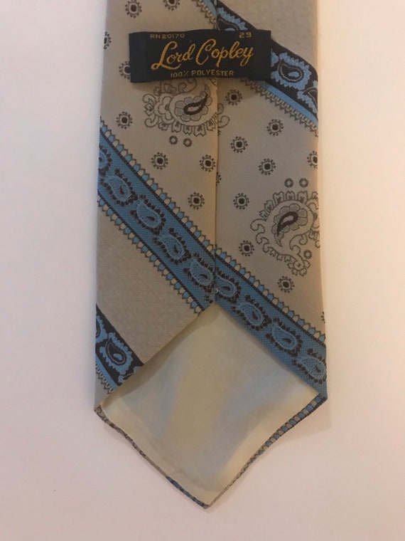 Vintage Beige, Brown, Light Blue Tie by Lord Copl… - image 4