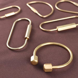 Unique Key Ring｜Brass Key Rings｜Brass Carabiner Keychain｜Gold Key Ring Hook｜Gold O-Ring Keychain