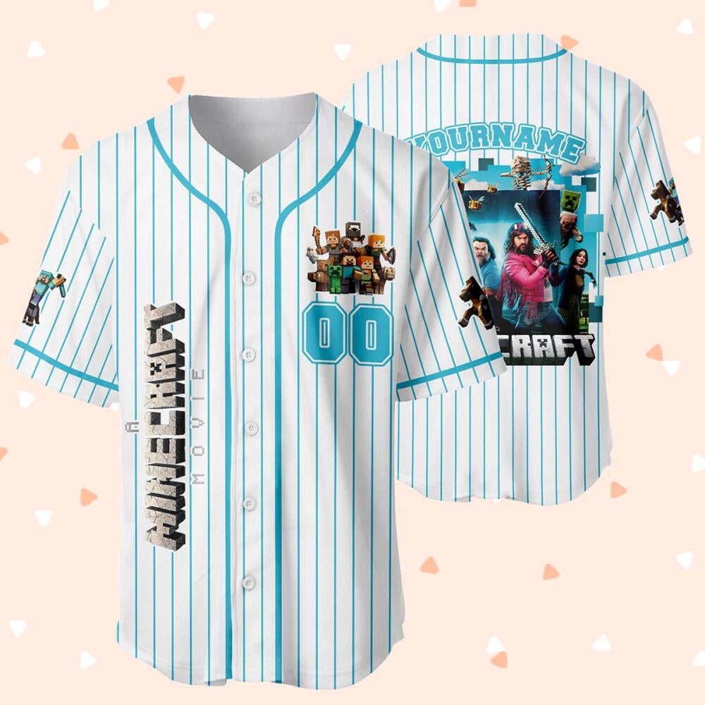 Discover Customized Minecraf 2025 Movie All Character Baseball Jersey