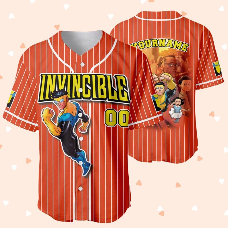 Customized Super Hero Cartoon Movie Invincible Baseball Jersey, Custom ...