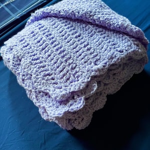 Handmade Purple Crocheted Blanket, Afghan Throw, Crochet Throw, Home Décor Throw