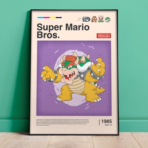Super Mario Bros Druck, Retro, Videospiele, Kinderzimmer Dekor, Klassische Arcade Spiel Illustration, druckbare Wandkunst, digitaler Download
