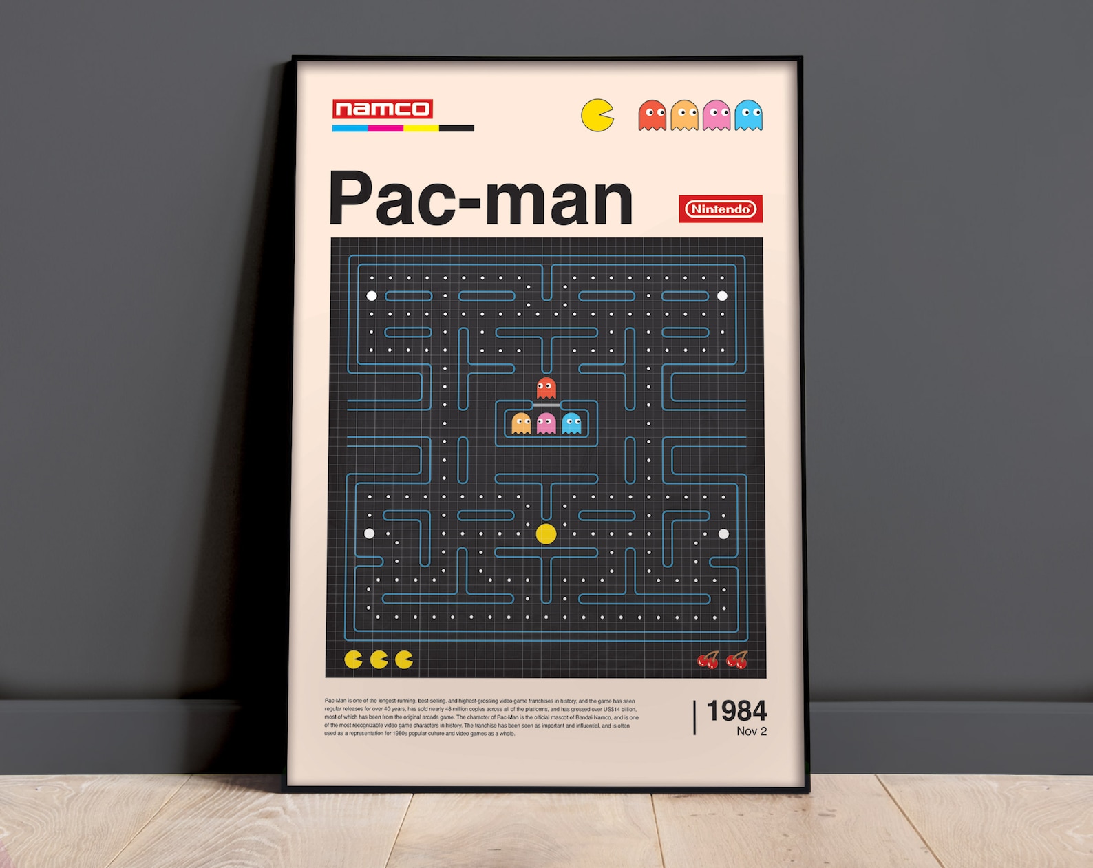 Single Pac-man Print, Retro, Video Games, Kids Room Décor, Classic ...