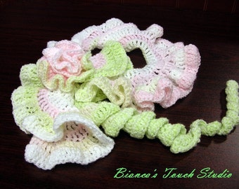 16. Crochet Hyperbolic scarf with crochet flower Brooch. INSTANT DOWNLOAD PDF Pattern