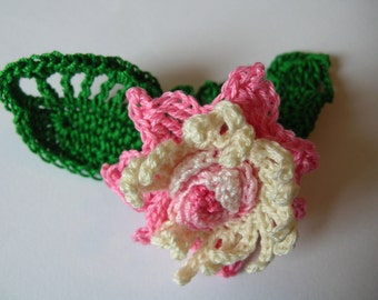 INSTANT DOWNLOAD Crochet Flower,Applique, Brooch, Clipie, Embelishment.