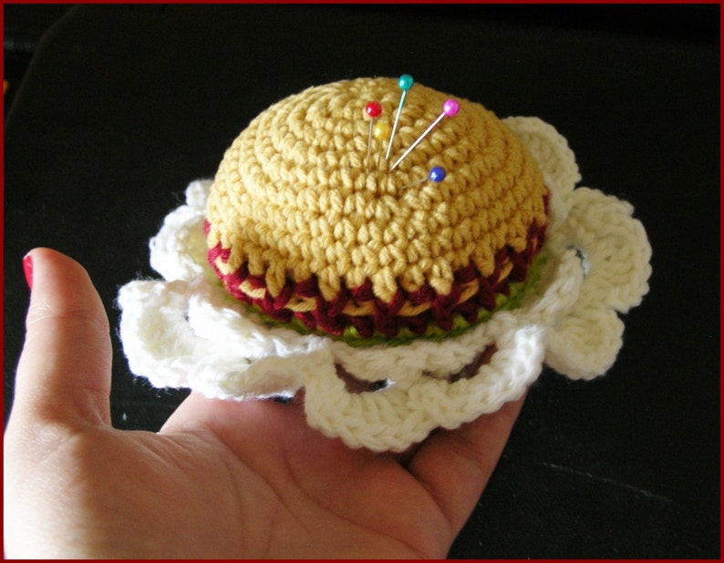 custom Chamomile flower crochet pincushion