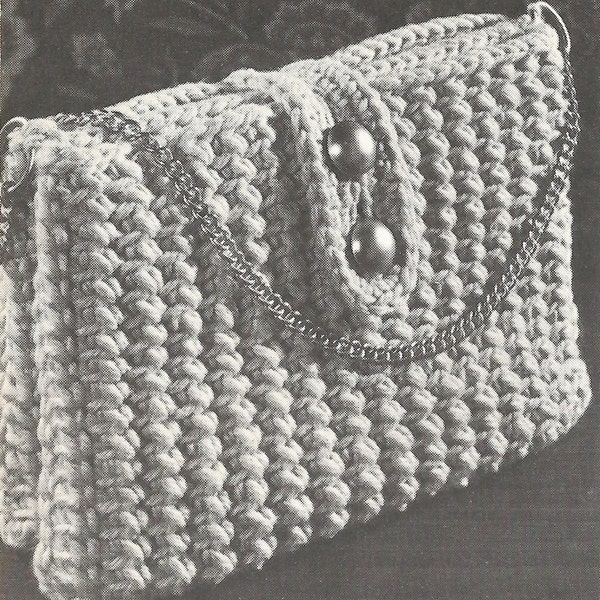 27. Vintage Crochet Handbag, metallic accents, gorgeous. INSTANT DOWNLOAD PDF Pattern