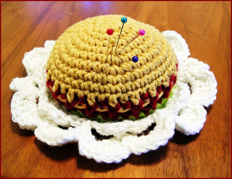 custom Chamomile flower crochet pincushion