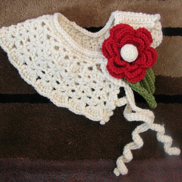 PDF Pattern Only for Crochet Assimetrical Neck Warmer in warm soft wool WITH crochet flower Brooch