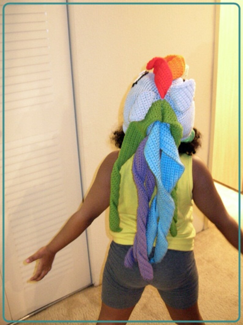 INSTANT DOWNLOAD Rainbow Dash, My Little Pony,toddler, Crochet Beanie ...