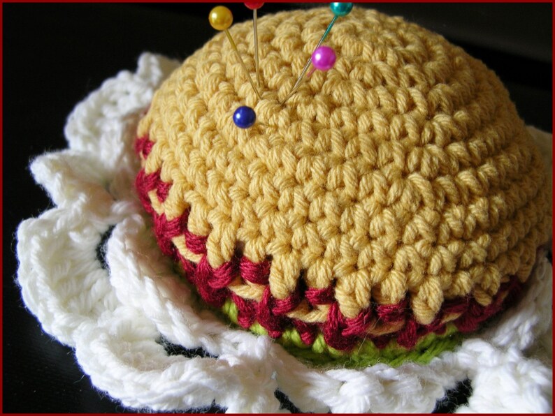 custom Chamomile flower crochet pincushion