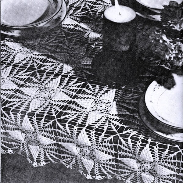 24. Dinner Table Cloth, INSTANT DOWNLOAD crochet pattern, fine thread, 1960s