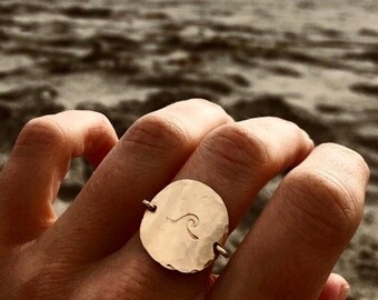 Ocean Wave Coin Ring