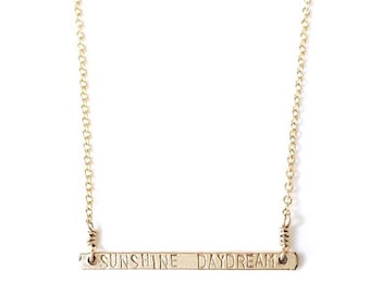 Personalized Thin Bar Necklace