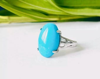 Natural Gemstone Turquoise Ring,Statement Ring,Sleeping Beauty Turquoise,Women’s Amulet,Delicate,Promise Ring, Elegant Unique Gift jewelry