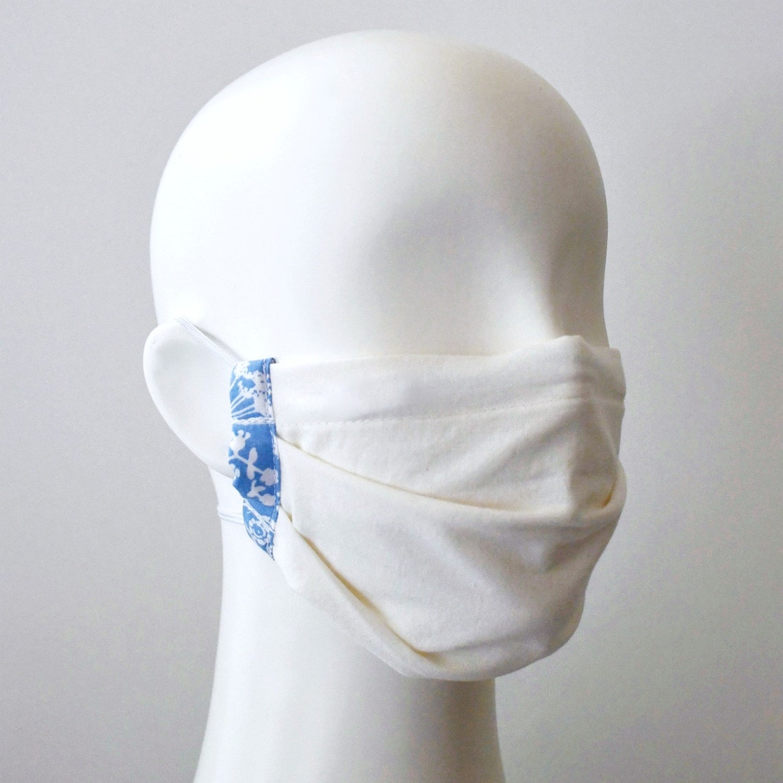 White face mask cotton mask washable facemask with filter Etsy