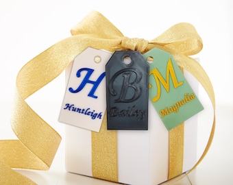 Custom 3D Printed Monogram Gift Tags – Personalized Name Tags – Modern Customizable Favor Tags – Unique Gift Labels