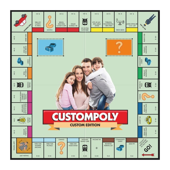 Custompoly Board Game, Game Board, Personalized Board Game, Personalized Gift, Custom Game Board, Customopoly Board, Customized Gift,