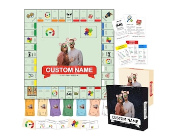 Jogo de tabuleiro Customopoly, Tabuleiro de jogo, Presente personalizado, Jogo de tabuleiro personalizado, Tabuleiro de jogo Custompoly, Tabuleiro de jogo personalizado