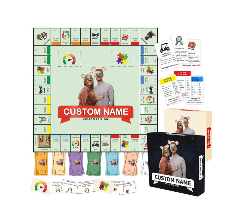 Customopoly Board Game, Game Board, Customized Gift, Personalized Board Game, Custompoly Game Board, Custom Game Board