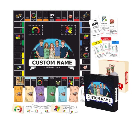 Customopoly Board Game, Personalized Family Gift, Christmas gift, Game board
