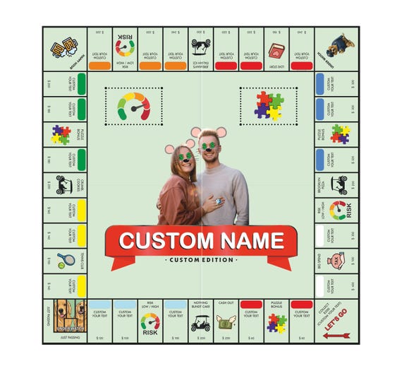 Customopoly Board Game, Game Board, Customized Gift, Personalized Board Game, Custompoly Game Board, Custom Game Board, Christmas Gift