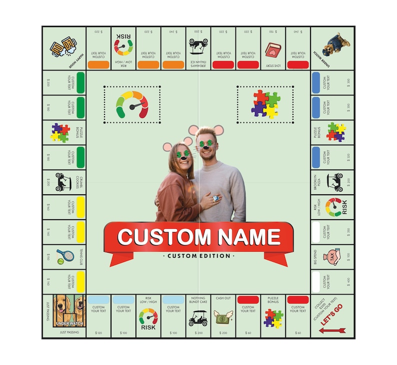 Customopoly Board Game, Game Board, Customized Gift, Personalized Board Game, Custompoly Game Board, Custom Game Board, Christmas Gift