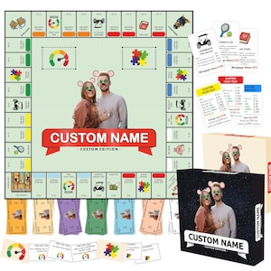 Jogo de tabuleiro Customopoly, Tabuleiro de jogo, Presente personalizado, Jogo de tabuleiro personalizado, Tabuleiro de jogo Custompoly, Tabuleiro de jogo personalizado
