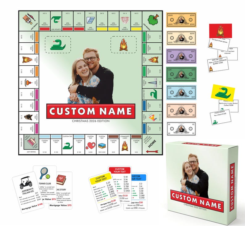 Custom Personalized Style Board Game | Unique Family Gift Idea | Custom Game Board Design | Christmas & Birthday Gift