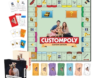 Jeu de société de monopole personnalisé, jeu de famille personnalisé, cadeau unique pour couple, jeu de nuit personnalisé, cadeau d'anniversaire, cadeau d'anniversaire