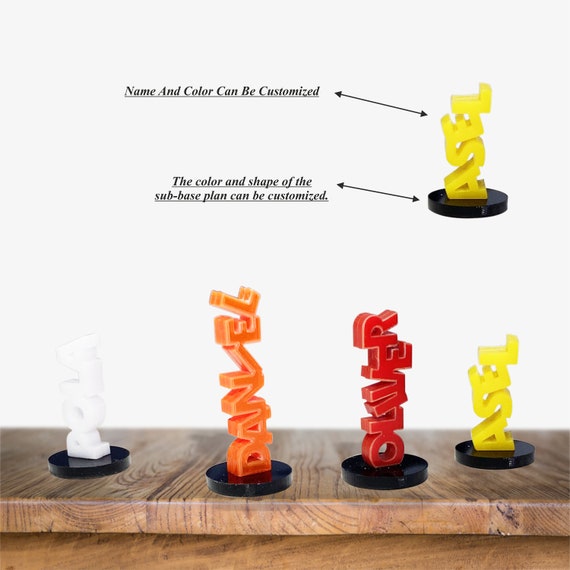 Personified Game Pawns With Name Or Oattern Resistance - Christmas gift, Party, (Customizable Game Pieces)