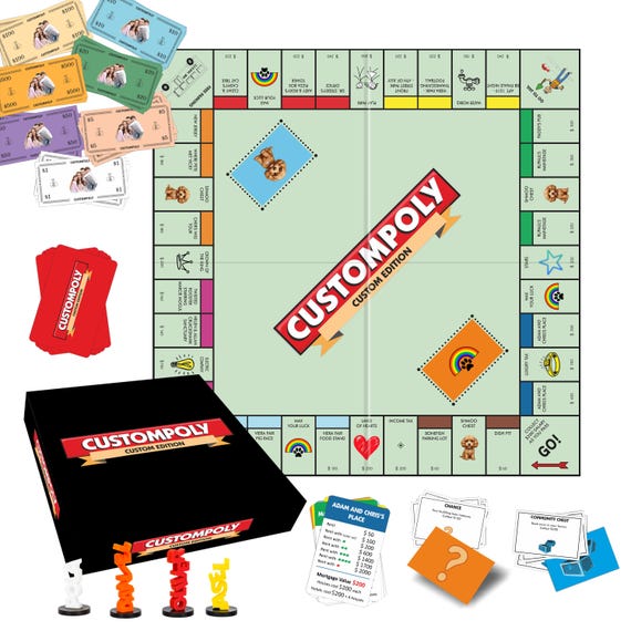 Personalized Monopoly Style Board Game | Custom Family Game Night