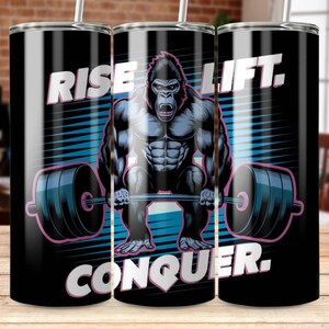 Rise Lift Conquer Deadlift Tumbler Design: 20 oz Skinny Tumbler (Digital Download)