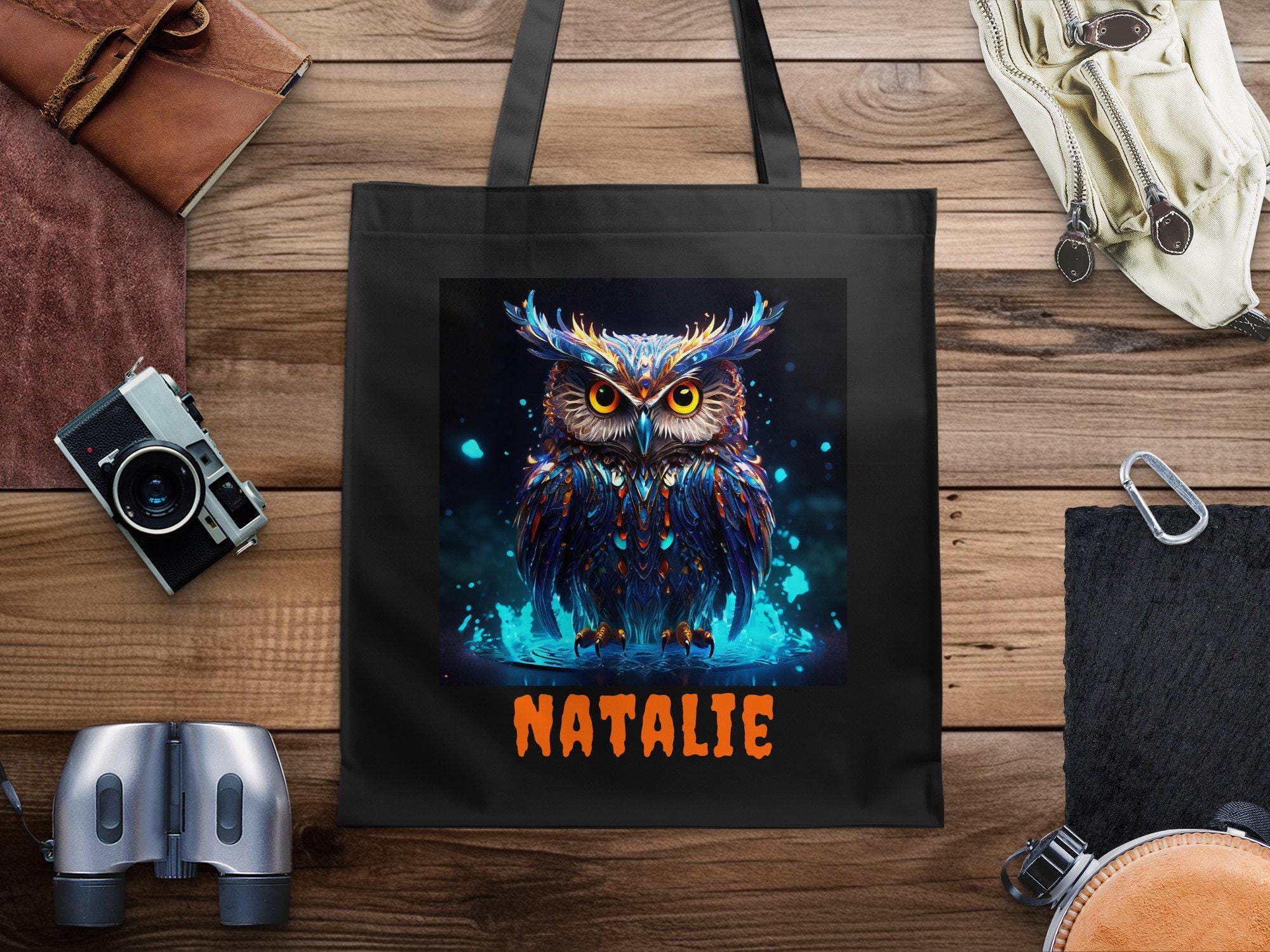 Bolsa De Búho, Regalo Para Amantes De Los Búhos, Bolsa De Lona Con Estampado De Aves, Bolsa De Estilo Cottagecore, Bolsa De Búho Pintada A Mano Con Acuarela, Bolsa De Vida Silvestre