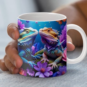 Dragon Lizard Mug Wrap: Colorful Fantasy Art (Digital Download)